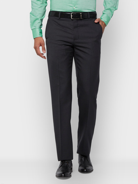 

Raymond Men Black Regular Fit Solid Formal Trousers