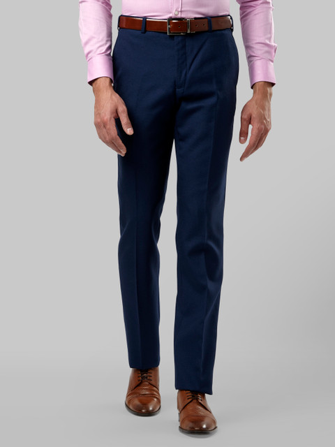 

Raymond Men Blue Regular Fit Solid Formal Trousers