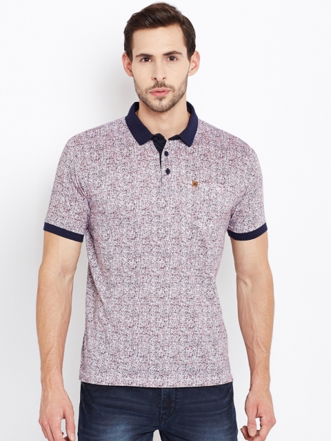 

Crimsoune Club Men Pink Printed Polo Collar T-shirt