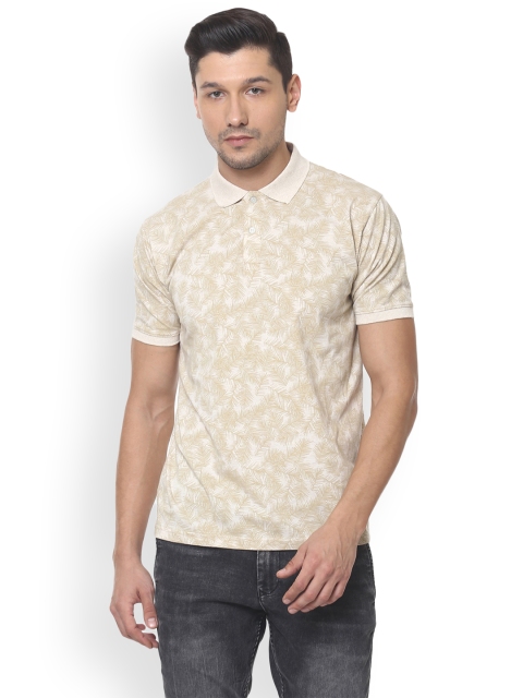 

Crimsoune Club Men Beige Printed Polo Collar T-shirt