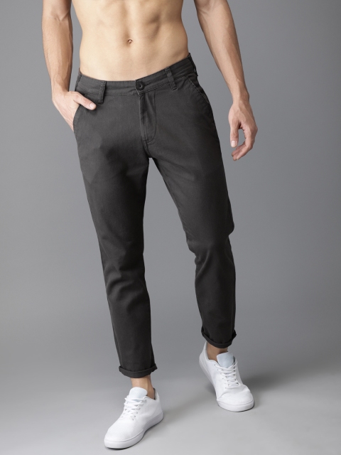 

HERE&NOW Men Coffee Brown Slim Fit Solid Cropped Chinos