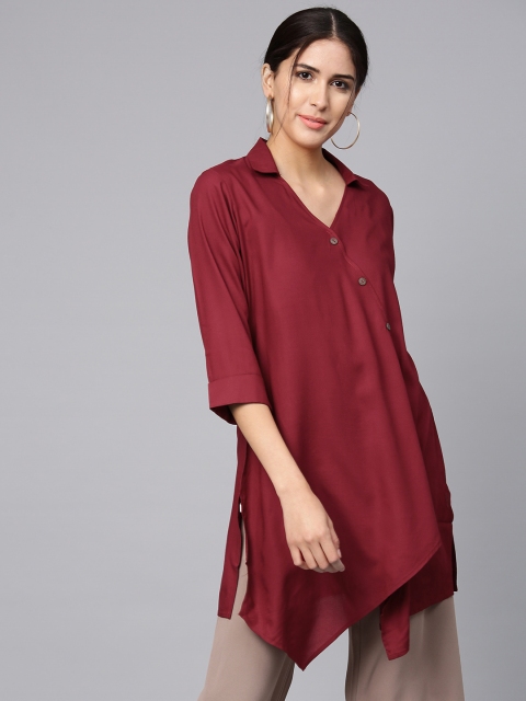 

Shree Maroon Solid Tunic