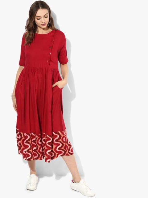

Sangria Women Red Printed A-Line Kurta