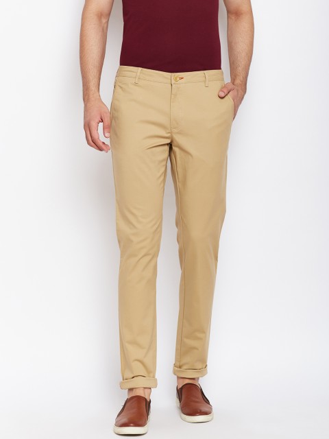 

Blackberrys Men Beige Regular Fit Solid Chinos
