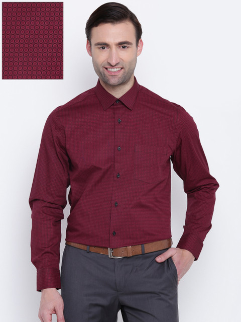 

Blackberrys Men Maroon Slim Fit Printed Formal Shirt