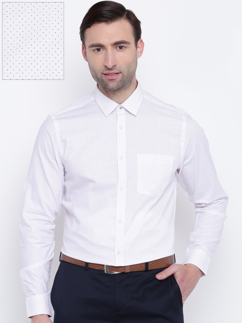 

Blackberrys Men White & Lavender Slim Fit Printed Formal Shirt