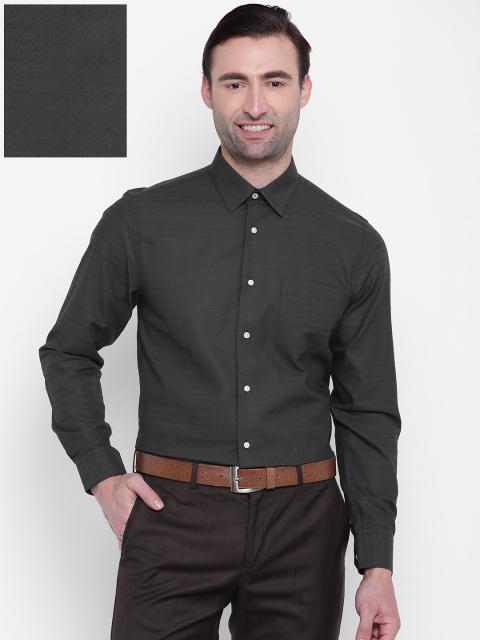 

Blackberrys Men Charcoal Grey Slim Fit Self Design Formal Shirt