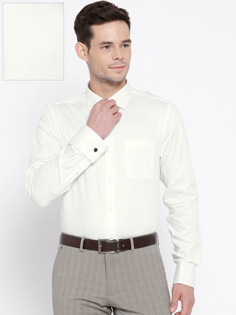 

Blackberrys Men White Slim Fit Solid Formal Shirt
