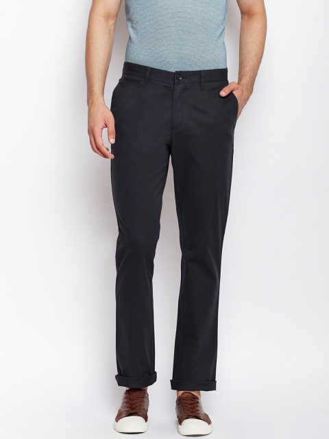 

Blackberrys Men Navy Blue Regular Fit Solid Trousers