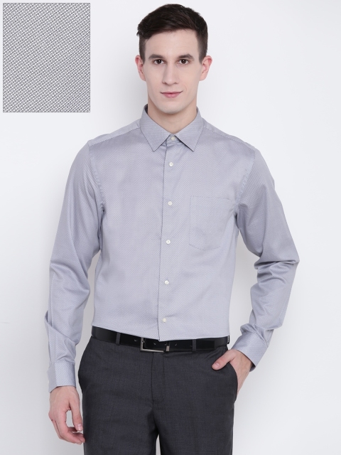 

Blackberrys Men Grey Slim Fit Printed Formal Shirt