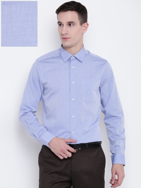 

Blackberrys Men Blue Slim Fit Self-Design Formal Shirt