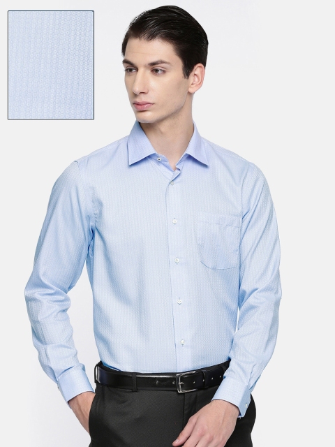 

Blackberrys Men Blue Slim Fit Self Design Formal Shirt