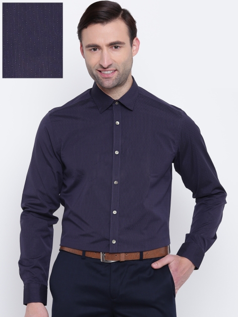 

Blackberrys Men Navy Blue Slim Fit Pinstriped Formal Shirt