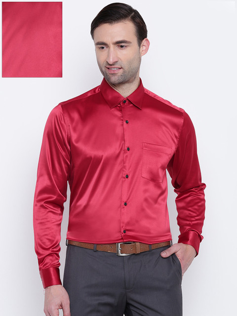 

Blackberrys Men Red Slim Fit Solid Party Shirt
