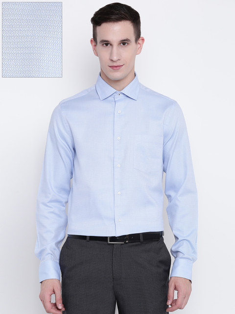 

Blackberrys Men Blue Slim Fit Self Design Formal Shirt