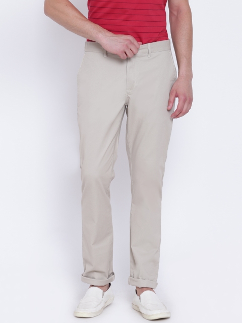 

Blackberrys Men Beige Regular Fit Self Design Trousers