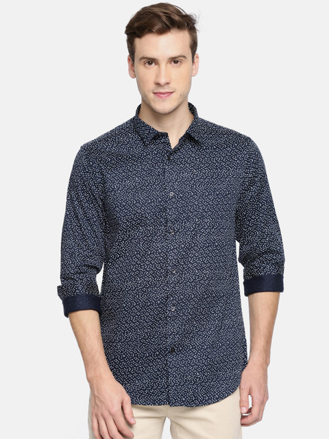 

Blackberrys Men Navy Blue Slim Fit Printed Casual Shirt