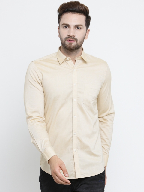 

Rodamo Men Beige Slim Fit Solid Casual Shirt