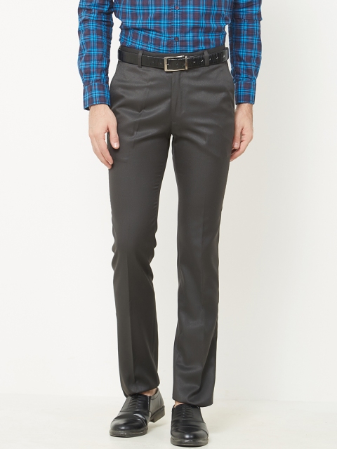 

Solemio Men Brown Slim Fit Solid Formal Trousers