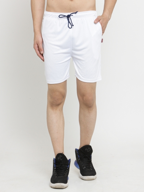 

Rodamo Men White Solid Slim Fit Regular Shorts