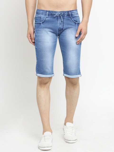 

Rodamo Men Blue Washed Slim Fit Denim Shorts