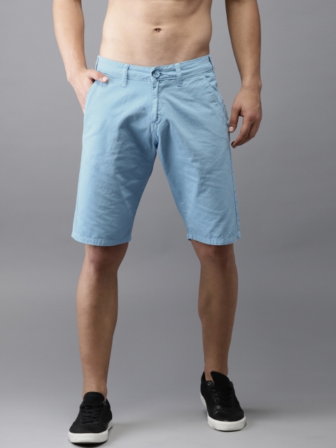 

Moda Rapido Men Blue Solid Slim Fit Chino Shorts