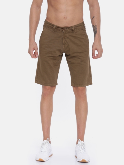 

Moda Rapido Men Brown Solid Slim Fit Chino Shorts