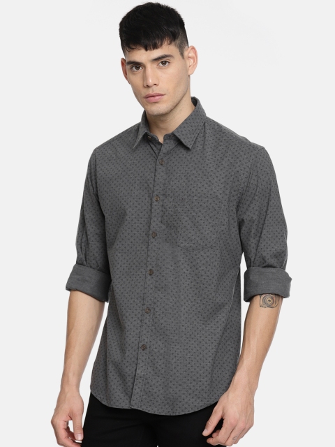 

Indian Terrain Men Grey Regular Fit Printed Casual Shirt