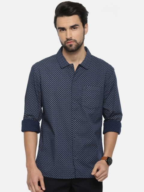 

Indian Terrain Men Navy Blue Chiseled Slim Fit Printed Casual Shirt