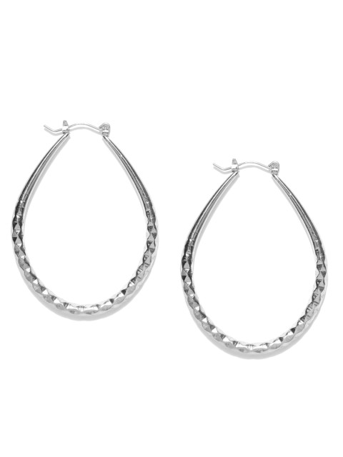 

Accessorize Silver-Toned Teardrop Shaped Hoop Earrings