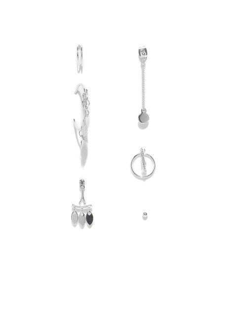 

Accessorize Pack of 6 Day Stud Earrings Set, Silver
