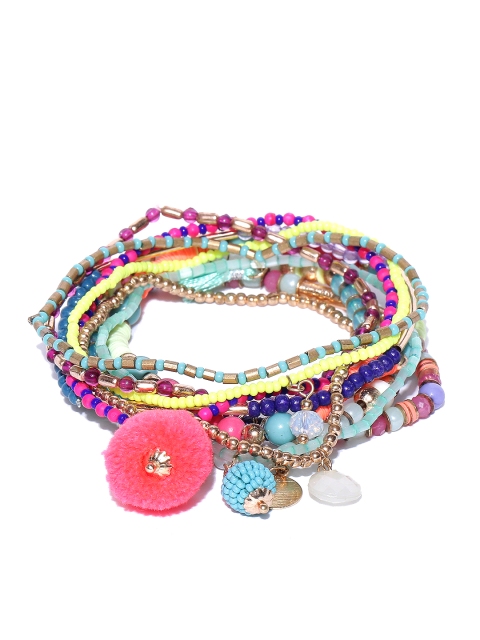 

Accessorize Set of 10 Elasticated Bracelet, Multi