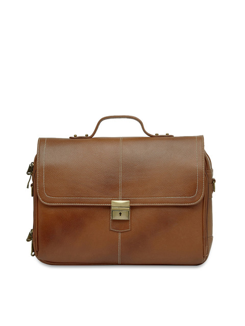 

Leather World Unisex Tan Brown Solid Laptop Bag