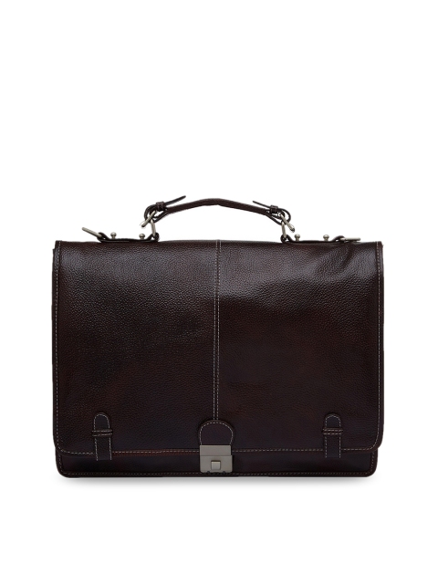 

Leather World Unisex Coffee Brown Solid Genuine Leather Laptop Bag