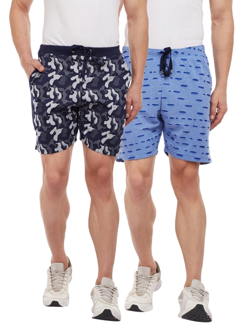 

VIMAL JONNEY Men Pack of 2 Regular Fit Regular Shorts, Navy blue