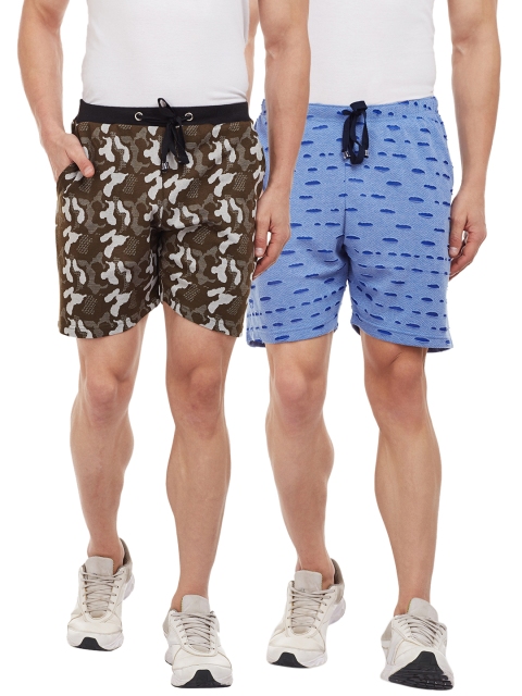 

VIMAL JONNEY Men Pack of 2 Regular Fit Regular Shorts, Blue