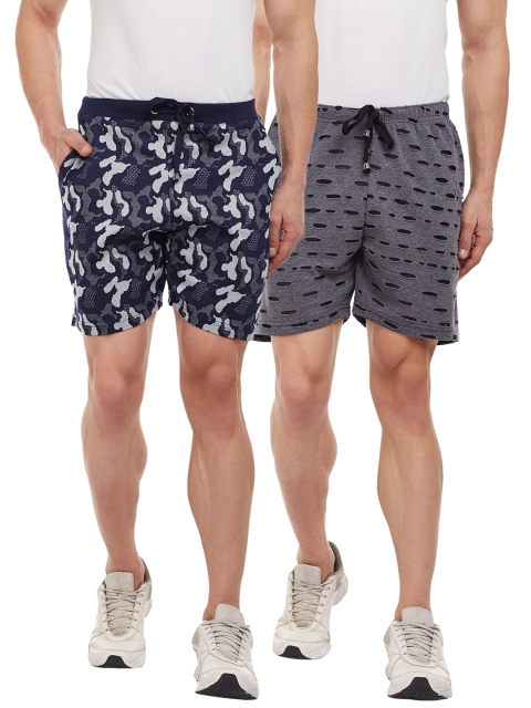 

VIMAL JONNEY Men Pack of 2 Regular Fit Regular Shorts, Navy blue