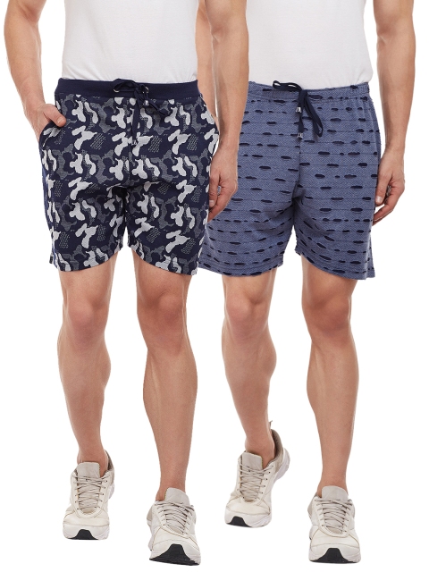 

VIMAL JONNEY Men Pack of 2 Regular Fit Regular Shorts, Navy blue