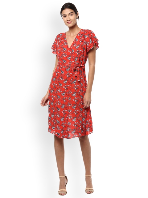

Allen Solly Woman Women Red Printed A-Line Dress