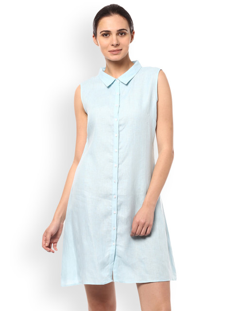

Allen Solly Woman Women Blue Solid Shirt Dress