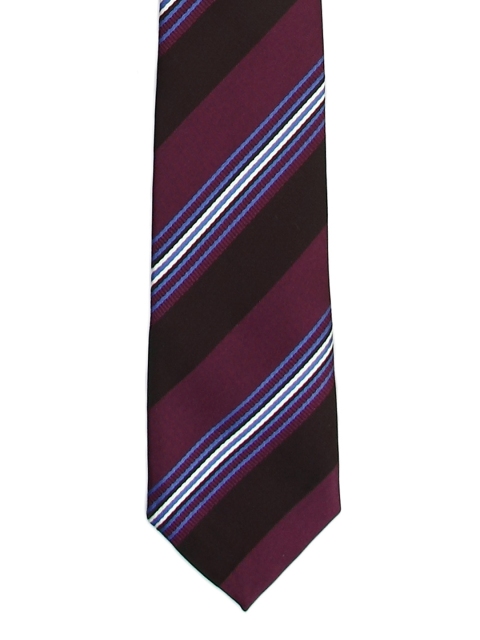 

Tossido Burgundy & Blue Woven Design Skinny Tie