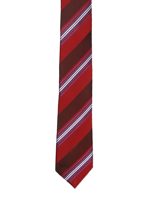 

Tossido Maroon Striped Broad Tie