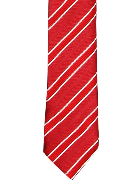 

Tossido Red & White Woven Design Skinny Tie