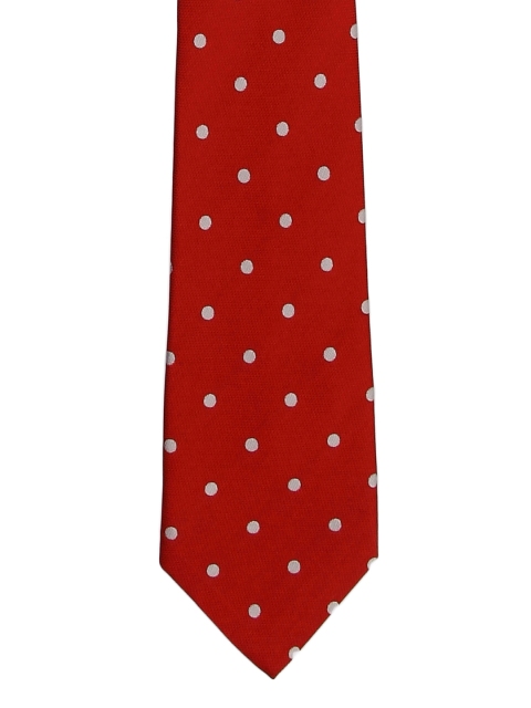 

Tossido Red & White Woven Design Skinny Tie
