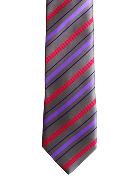 

Tossido Grey & Pink Woven Design Skinny Tie