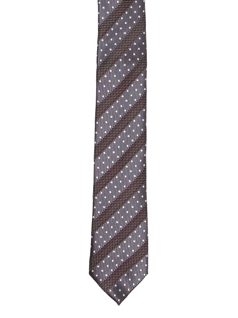 

Tossido Grey & Black Woven Design Skinny Tie