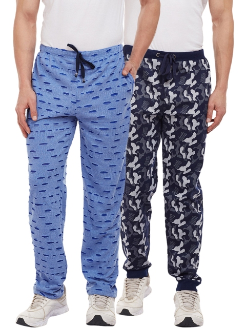 

VIMAL JONNEY Men Pack Of 2 Slim Fit Track Pants, Blue