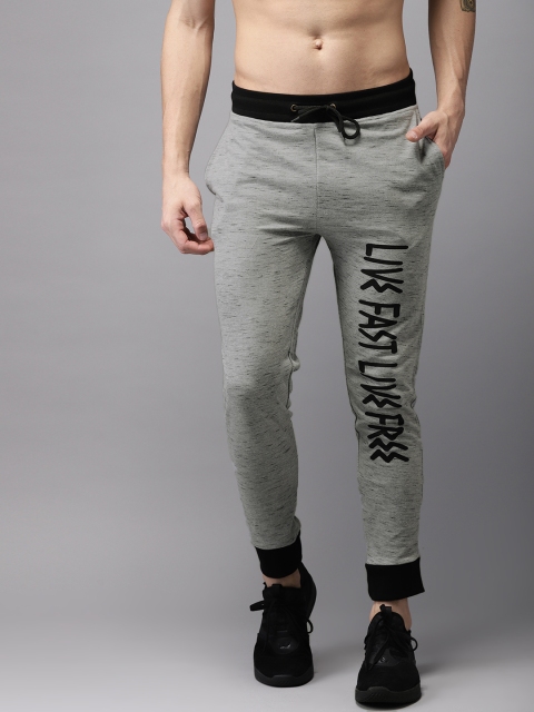 

SayItLoud Men Grey Slim Fit Printed Joggers