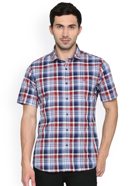 

Van Heusen Sport Men Blue & White Slim Fit Checked Casual Shirt