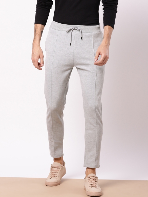 

ether Men Grey Melange Solid Track Pants